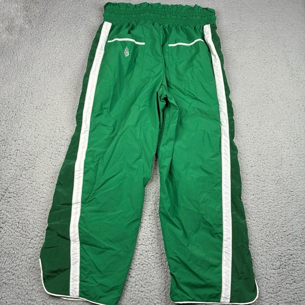 Free People FP Movement Champ Is Here Track Pants Medium Green Nylon Wide Leg